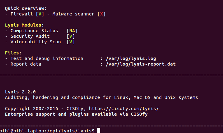 lynis scan