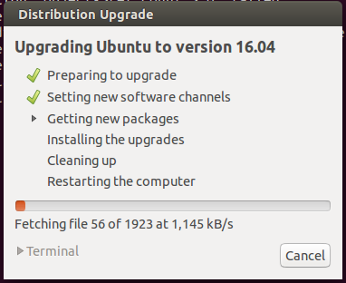 Ubuntu 16.04 update